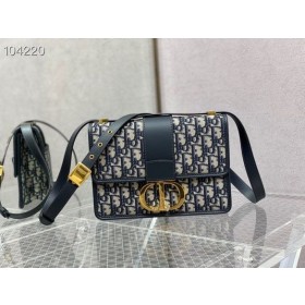 Dior 30 Montaigne East West Borsa Blu Dior Obliquo Jacquard 24CM