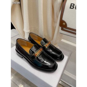 Dior Codice Mocassino Nero In Pelle Di Vitello Spazzolato
