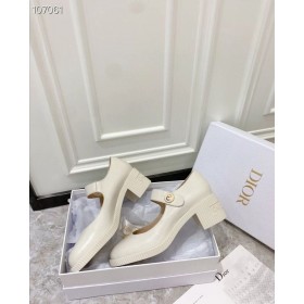 Dior D-Bambola Pompa Bianca Lucida Pelle Di Vitello