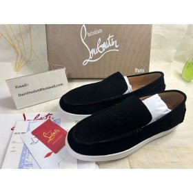 Christian Louboutin Varsiboat Scarpe Da Barca Veau Velours Nero