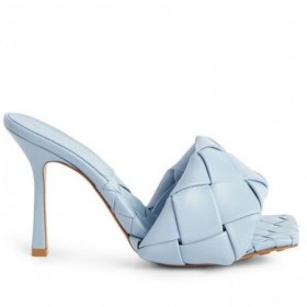Bottega Veneta Lido Sandali Azzurro Intrecciato In Pelle Bottega Veneta Scarpe