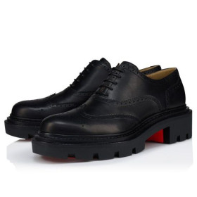 Christian Louboutin College Di Oxford Cerato In Pelle Di Vitello Nero