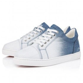 Christian Louboutin Divertente Vieira Sneakers Uomo Denim Effetto Spazzolato Denim
