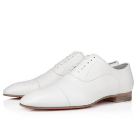 Christian Louboutin Greggo Stringate Nappa Bianco Scarpe Christian Louboutin