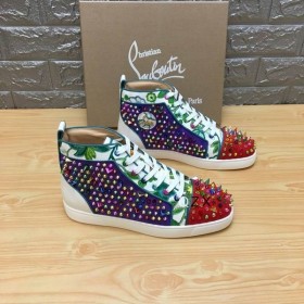 Christian Louboutin Louis Picchi di Alta top Sneakers in pelle Scamosciata E Pelle Multicolor