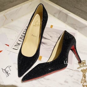 Christian Louboutin Pigalle Follies Pompe 100mm Crystal-embellished Nero