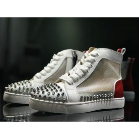 Christian Louboutin Sosoxy Picchi di Alta Top Sneakers in Pelle e Maglia Multicolore