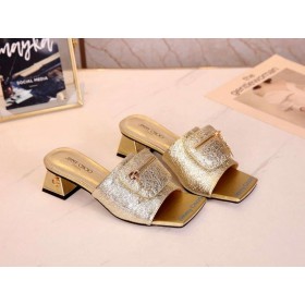 Jimmy Choo 45mm Diapositive Pelle di Vitello Cerniera Borsa Oro