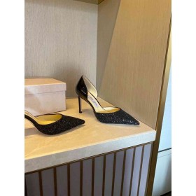 Jimmy Choo 85mm Pumps Glitter Degradare in Tessuto Nero