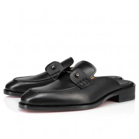 Christian Louboutin Chambeluss Muli in Pelle di Vitello Nero CL Scarpe