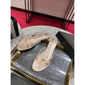 Christian Louboutin Degraqueen Diapositiva Muli Pvc E Iridescenti Nappa Leather Light Peach