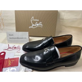 Christian Louboutin Varsimoc Mocassini Pelle di Vitello Nera CL Scarpe
