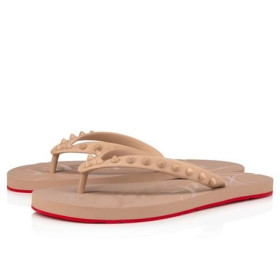 Christian Louboutin Loubi Flip Donna Flat Nude1 Gomma