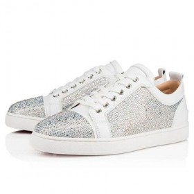Christian Louboutin Louis Junior Versione ST Bianco Strass
