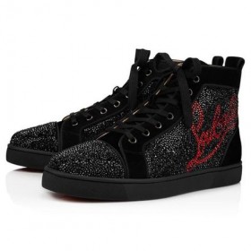 Christian Louboutin Navy Louis Nero/indiam Siam Strass Piatto