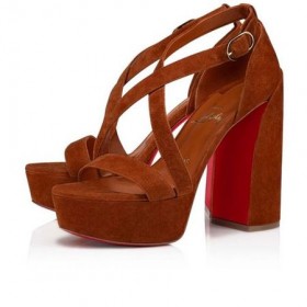 Christian Louboutin Piattaforme Movida 130 mm Foxy/lin Foxy pelle di Vitello Scamosciata