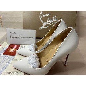Christian Louboutin Pompe di Kate 100 mm Bianco in Pelle