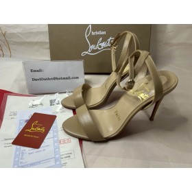 Christian Louboutin Sandalo Loubigirl 100 mm Nuda Pelle Nappa