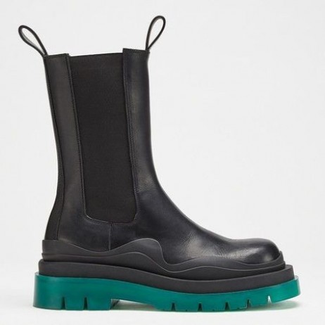 Bottega Veneta BVタイヤチェルシーブーツが緑色の正Bottega Veneta靴