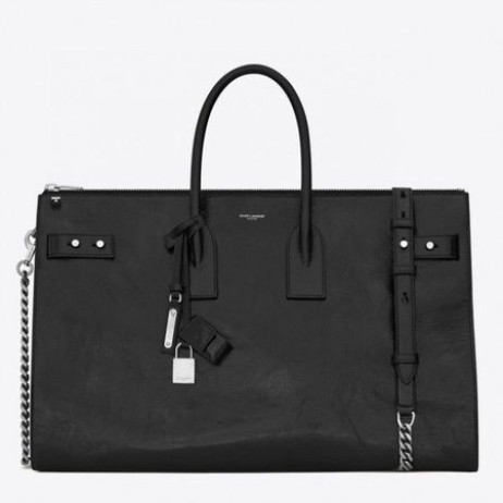 サンローランSacデ性Souple36ダッフルバッグ黒Moroder革