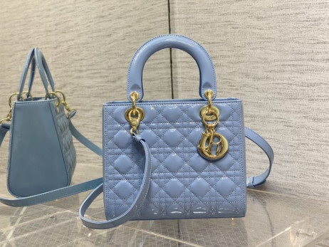 ディオール"の女性ディオール地平線青Cannage Lambskin24CM