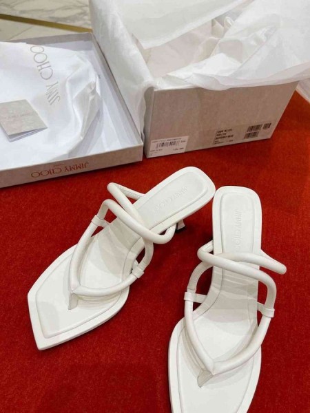 商70Muleスライドのレザーストラップ白
