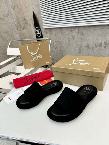 ストリー女性のサンダルスリッパVeau Velours黒