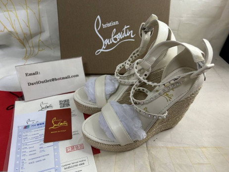 ストリー ChocazeppaスパイクEspadrilleウェッジ120mm白