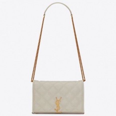 サンローランWOC Beckyチェーン財布白Lambskin