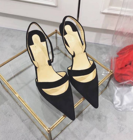 Christian Louboutin Actina 85mm Slingback Pumps Veau Velours Black