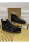 ストリールイスOrlatoの高いトップスニーカー Veau Veloursパターン黒