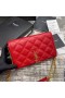 サンローランWOC Beckyチェーンの財布には赤Lambskin