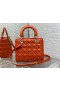 ディオール24CMィディオールバッグオレンジCannage Lambskin