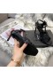 サンローランの献上高ヒールサンダル黒Calfskinサンローランの靴