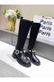 商伸ばSock膝ブーツ黒水晶