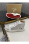 ストリールイ泥のスタッズスニーカー白Calfskin