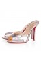 Christian Louboutin Me Dolly 100 Mm Mules Laminated Calf Leather Vintage Rose