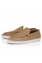 Christian Louboutin Moonboat Loafers Reversed Nubuck Leather Lionne