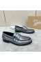Christian Louboutin Penny Loafers Patent Calf Leather Silver