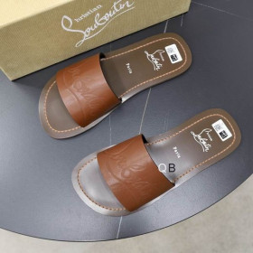 ストリー Coolraoulスライドサンダルの革茶色