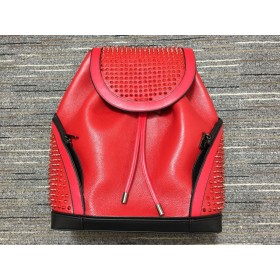 ストリー Explorafunkを散りばめた革の赤バックパック