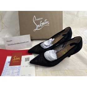 ストリー義泥ポンプシVeau Velours黒