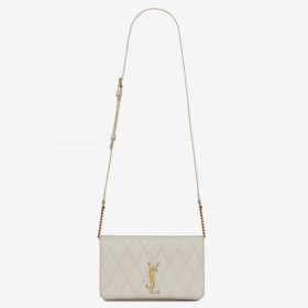 サンローランAngieチェーンバッグ白色ダイヤモンドLambskin