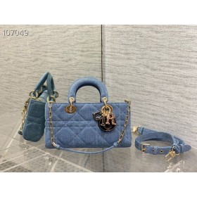 ディオールD-喜びハンドバッグのデニム26Cm