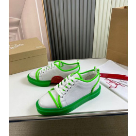 ストリー Adolon中の低いトップスニーカー革に緑のネオンストリー靴