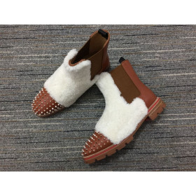 ã‚¹ãƒˆãƒªãƒ¼ç”·æ€§ãƒ¡ãƒ­ãƒ³ã®ã‚¹ãƒ‘ã‚¤ã‚¯ãƒ–ãƒ¼ãƒ„ãƒ¼ãƒ«ã‚¦ãƒ¼ãƒ«ã€å­ç‰›ã®çš®é©èŒ¶è‰²