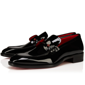 Christian Louboutin Chambeliss Night Strass Max Loafers Patent Calf Leather Black