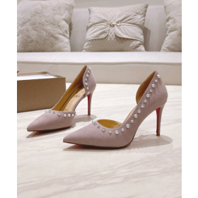 Christian Louboutin Iriza Pumps Spikes 100mm Veau Velours Pink