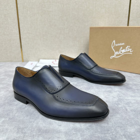 Christian Louboutin Lafitte On Oxford Calf Leather Navy Blue