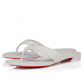 Christian Louboutin Sweet Janetonga Thongs Lamb Nappa Leather Bianco